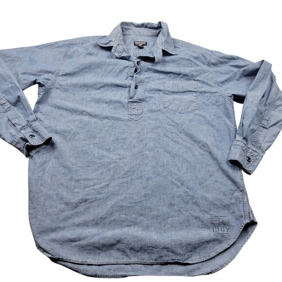 Ralph Lauren Polo Jeans Co Shirt Mens Medium Blue Denim Western 3/4 Button - Picture 1 of 7